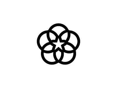 Cotton Star black and white circles constellation cotton illustration lines logo star