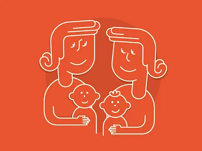 Moms! circles flat illustration