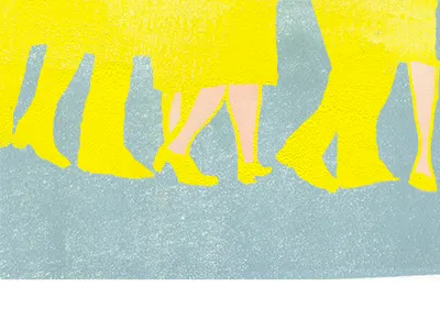 Lots of Feet crowd feet illustration print