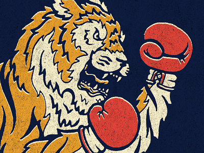 Put Yer Dukes Up boxing illustration tiger