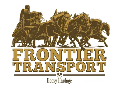 Frontier Transport Logo australia branding emblem haulage heritage identity industry logo transport truck vintage
