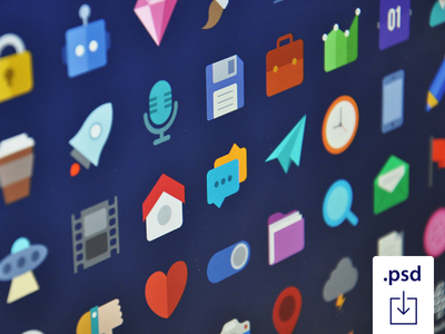 Freebie: Free Flat Icons Set For Download flat icons free flat icons free psd freebie