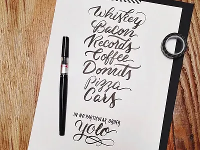 Yolo brushpen calligraphy handlettering lettering script typography