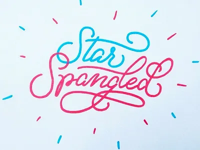 Star Spangled america calligraphy handlettering lettering paintpen pentouch script typography