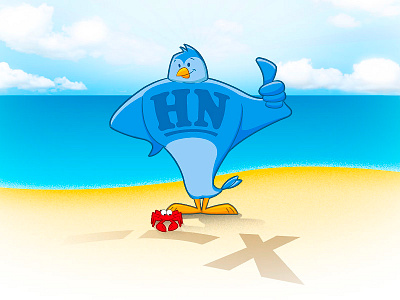 Tweetcheep beach bird crab harvey norman illustration twitter