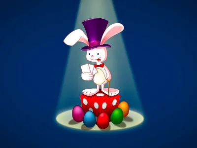 Leasure suit bunny bunny casino easter gambling illustration rabbit