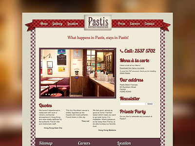 Pastis french pastis restaurant retro webdesign website