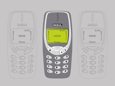 N3310 cellphone illustration nokia old old timer retro technology