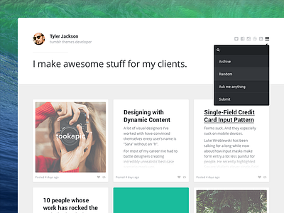 Creator tumblr theme blog clean grid minimal theme tumblr web web design webdesign website