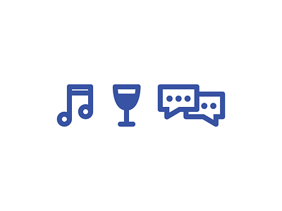 Music and Culture icons chat line wine