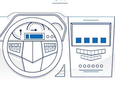 Dashboard Study car dashboard gage line minimal shadow steering wheel