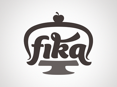 Fika cadmo design cake cuteness fika lettering logo design love