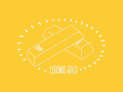 Legends Gold bars branding gold handwritten logo streetwear