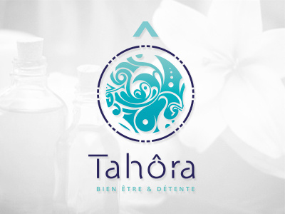 Tahôra beauty beautysalon healthy identity logotype polynesia strasbourg