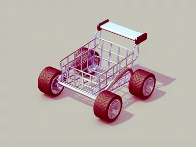 Race Shopping Cart 3d c4d cart cinema 4d race rendering shopping cart