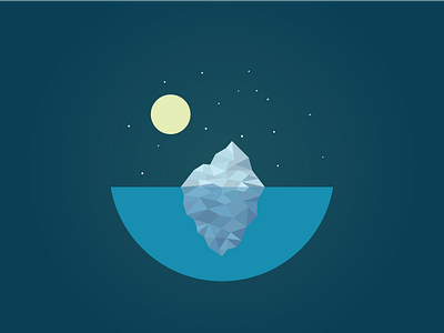 Poly iceberg circle ice iceberg landscape mountain night north poly shading stars vector volume