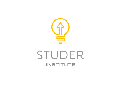 Studer Institute arrow change innovation institute light bulb positive s upward