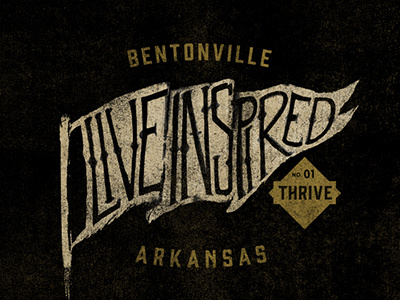 Live Inspired arkansas branding flag hand lettered logo script texture thrive typography