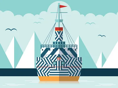 Dazzle Ship camouflage dazzle gig poster nautical ship