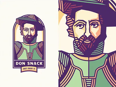 "Don Snack" [Mascot - Final] adline branding brassai chromoluminarism corrugate emblem gentleman logo mascot medieval radiaton szende