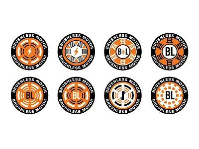 Logo exploration badge branding identity logo motor orange