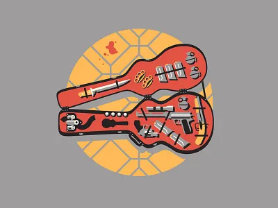 Let's Play antonio banderas dan kuhlken desperado dkng geometric guitar guitar case guns nathan goldman vector