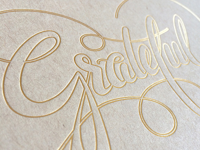 Grateful Cards foil gold grateful lettering letterpress mamas sauce mamassauce script thank you