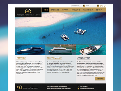 Pretige & Performance Marine boats charter hong kong international sales webdesign website