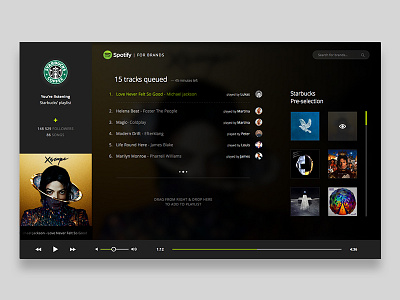 Sketch 3 — Spotify app dashboard jukebox music player sketch spotify ui