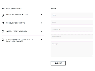 Application Form accordion design drop fields form input push ui ux web