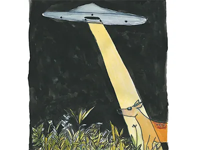 Deer in the Headlights alien deer illustration zine