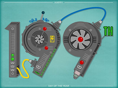 Happy 199th Day Of The Year! 1 199 9 computer electronics futuristic illustration number retro robot