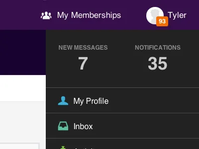 User Drawer drawer orgsync