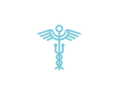 Caduceus icon illustration line medical single width