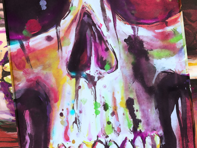 Skull Gouache color gouache paint sketch sketchbook skull skulls vandre watercolor