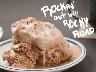 Rockin' Out brush hand drawn ice cream type