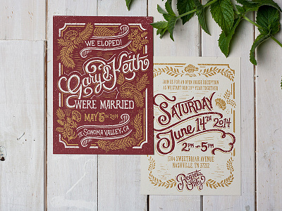 Wedding Announcement announcement art design illustration lettering typography wedding