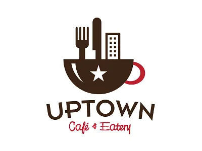 Uptown Cafe & Eatery Identity branding cafe coffee corporate food identity illustration logo restaurant