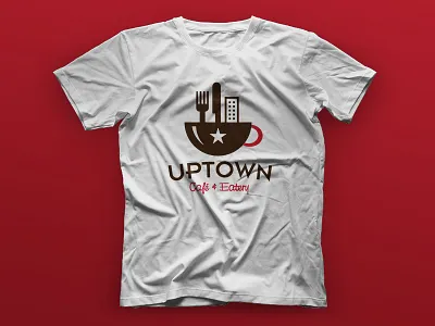 Uptown Cafe & Eatery t-shirt apparel cafe coffe illustration logo mockup t shirt