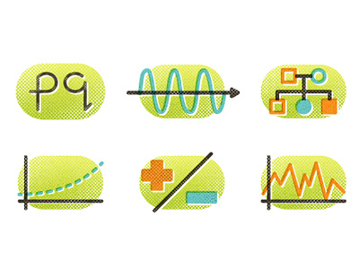 "pq" App Icons app chart genetics graph icons illustration infographic math science texture