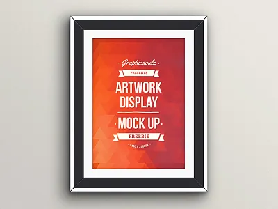 Artwork Display Mockup frame frame mockup free freebie mockup poster mockup psd ribbon typography wall frame