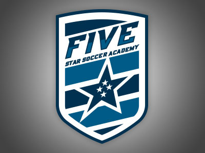 Five Star Soccer Academy shield soccer sports branding vector