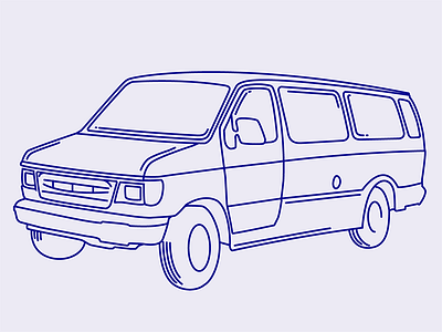 Get In The Van illustration svg thick lines van