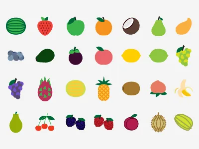 Fruit Diaries Version 1 avocado coconut dragon fruit durian fruit grape grapefruit peach pineapple plum star fruit