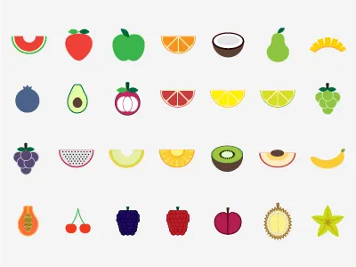 Fruit Diaries Version 2 apple avocado dragon fruit durian fruit grapefruit mangosteen star fruit strawberry watermelon