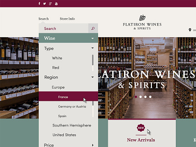 Wine Site 2.0 clean form merlot red search ui ux website wine