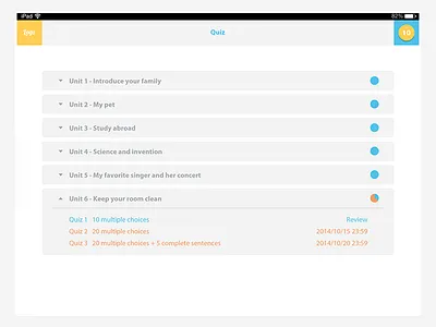 An educational app for middle school students app colorful education ipad ui