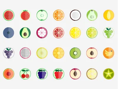 Fruit Diaries Version 3 apple avocado dragon fruit durian fruit grapefruit mangosteen star fruit strawberry watermelon