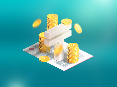 Money coins document icon illustration money