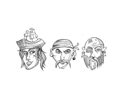 Pirate of the baie drawing identity illustration sketch